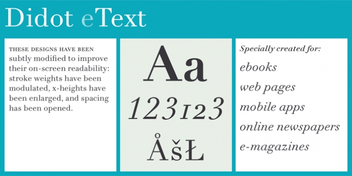 Linotype Didot eText Pro font preview