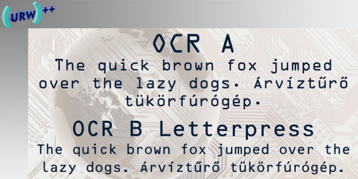 OCR-A font preview