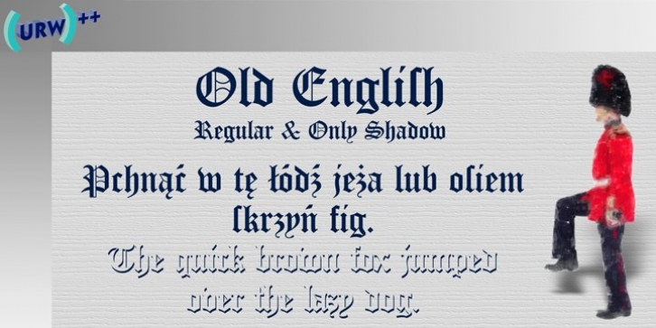 Old English font preview