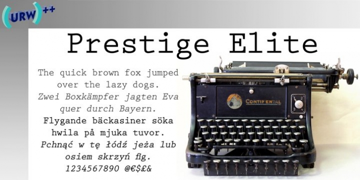 Prestige Elite font preview