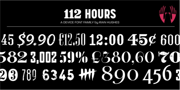 112 Hours font preview