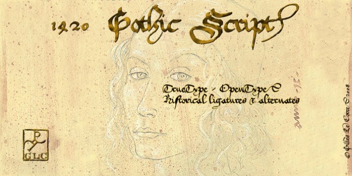 1420 Gothic Script font preview