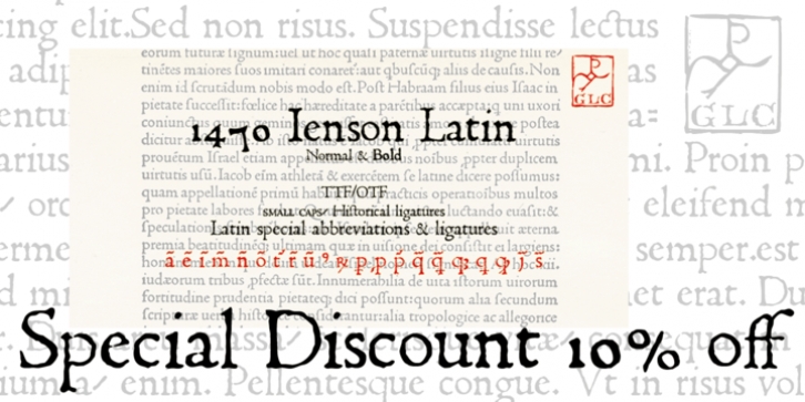 1470 Jenson Latin font preview