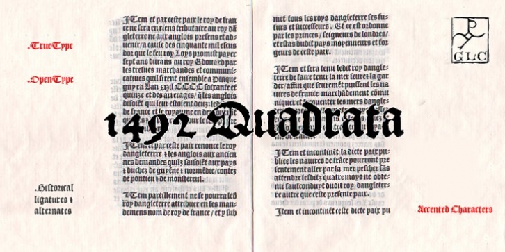 1492 Quadrata font preview