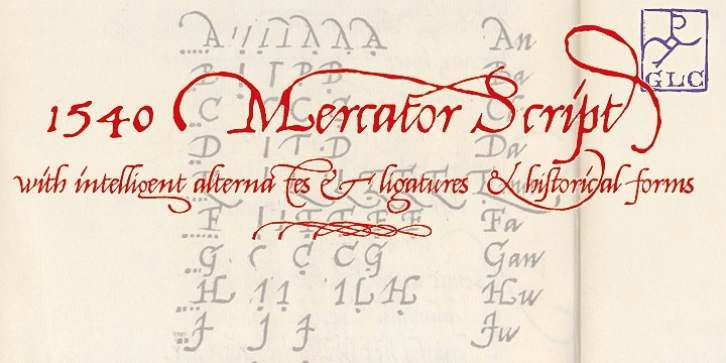 1540 Mercator Script font preview