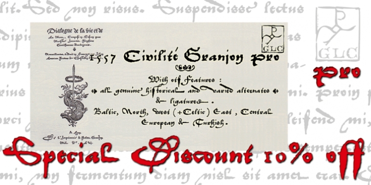 1557 Civilité Granjon font preview