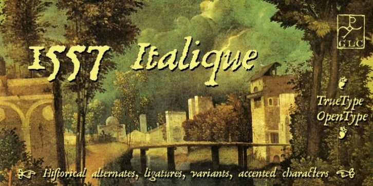 1557 Italique font preview