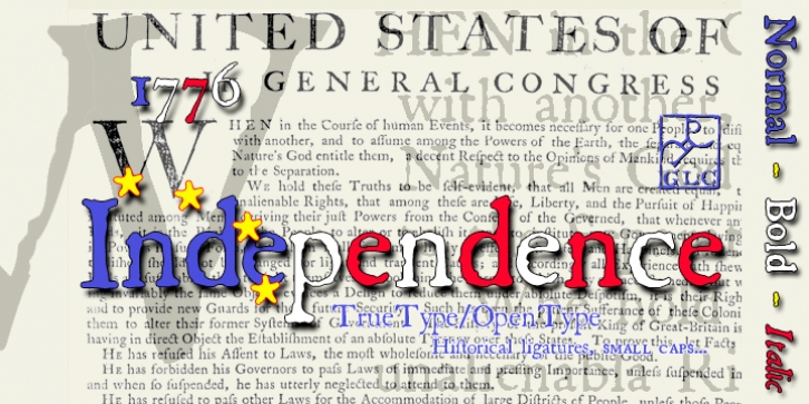 1776 Independence font preview