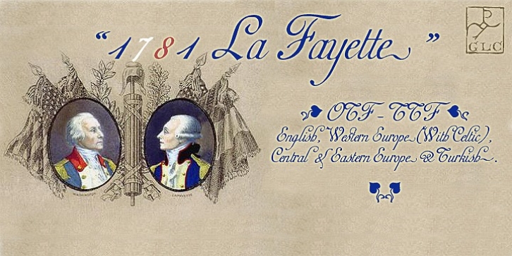 1781 La Fayette font preview