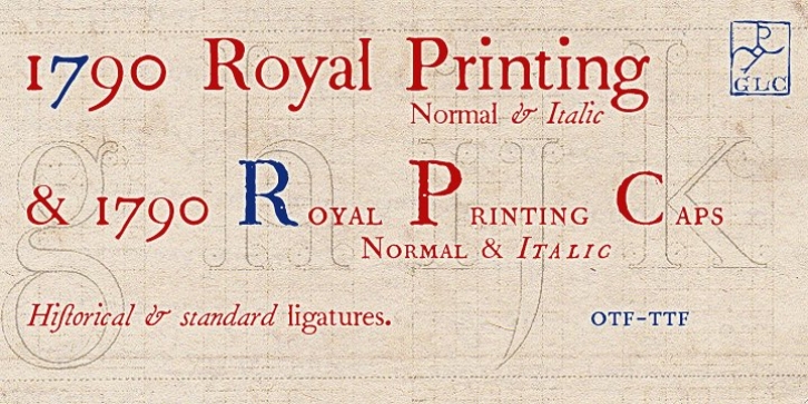 1790 Royal Printing font preview