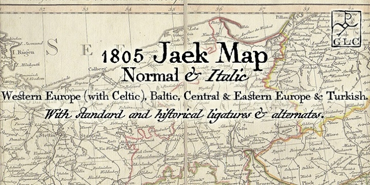 1805 Jaeck Map font preview