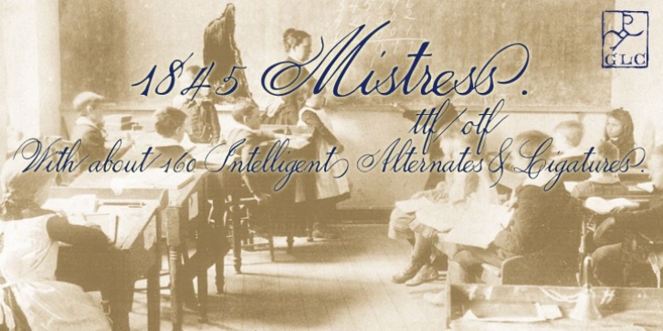 1845 Mistress font preview