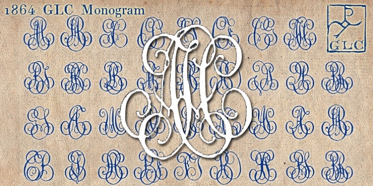 1864 GLC Monogram font preview