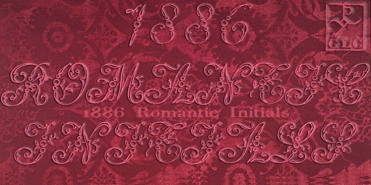 1886 Romantic Initials font preview