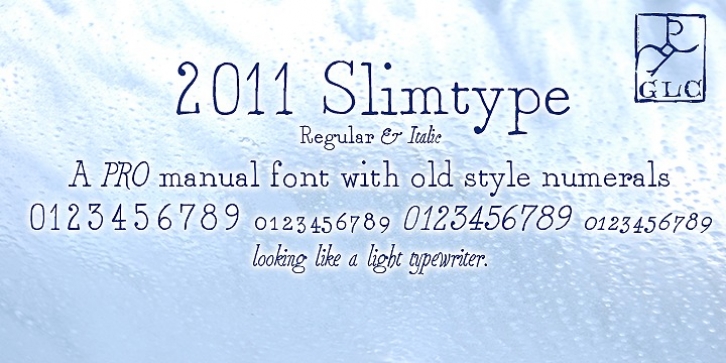 2011 Slimtype font preview