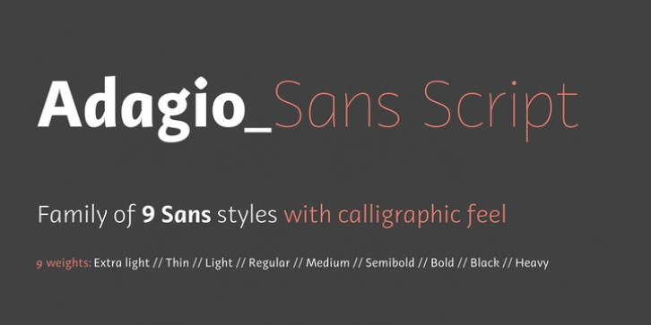 Adagio Sans Script font preview