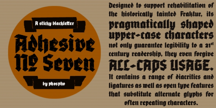 Adhesive Nr. Seven font preview