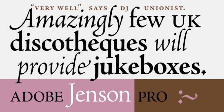 Adobe Jenson Pro font preview