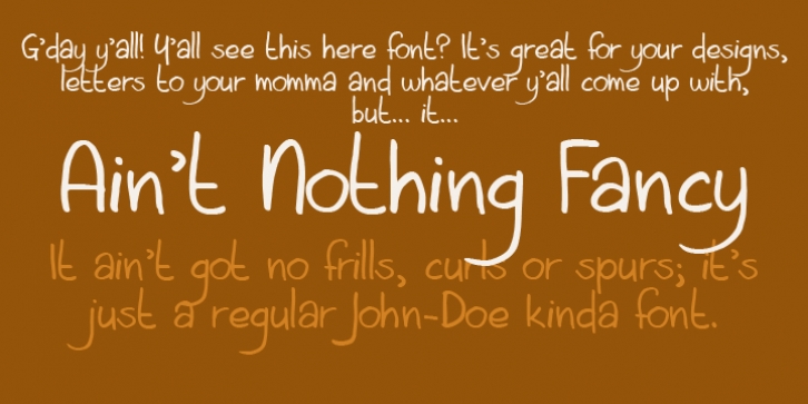 Aint Nothing Fancy font preview