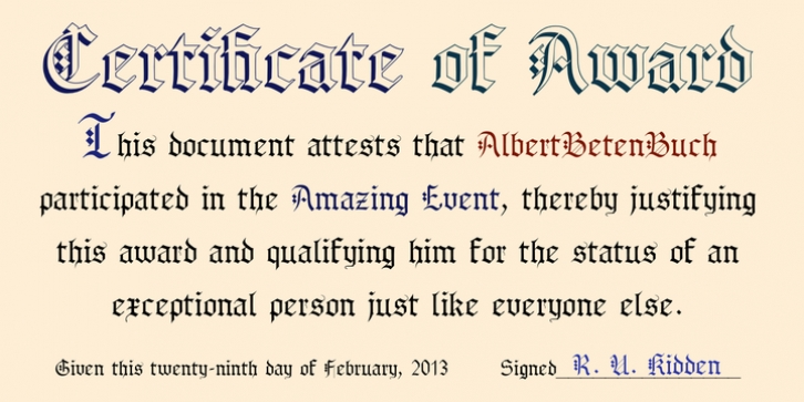 AlbertBetenbuch font preview