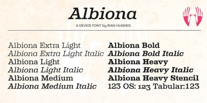Albiona font preview