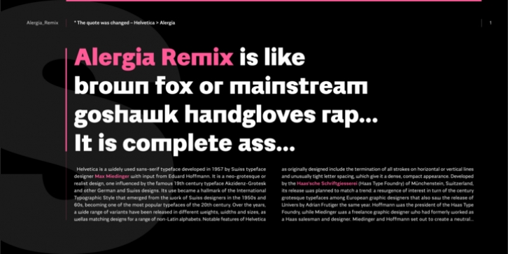 Alergia Remix font preview