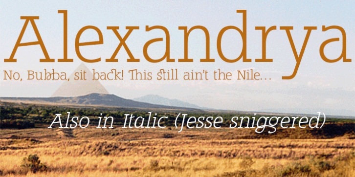 Alexandrya font preview