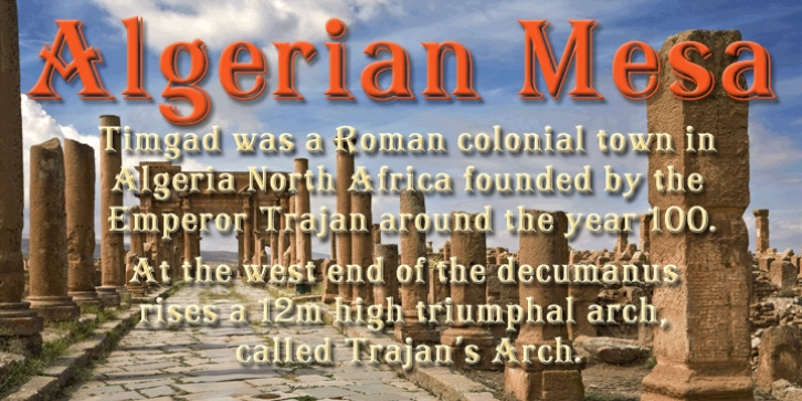 Algerian Mesa font preview