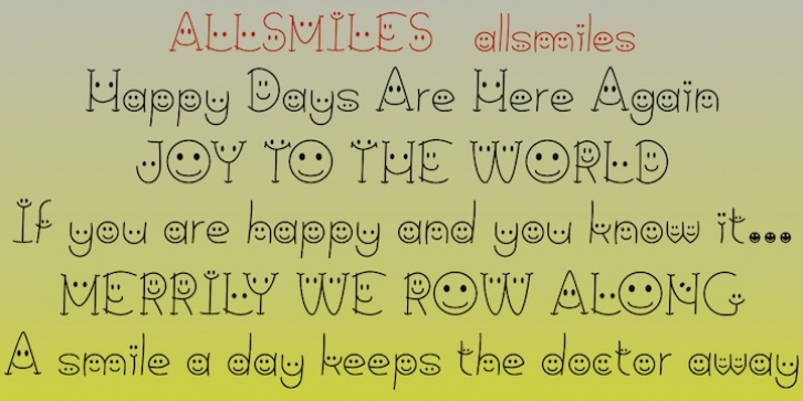 All Smiles font preview
