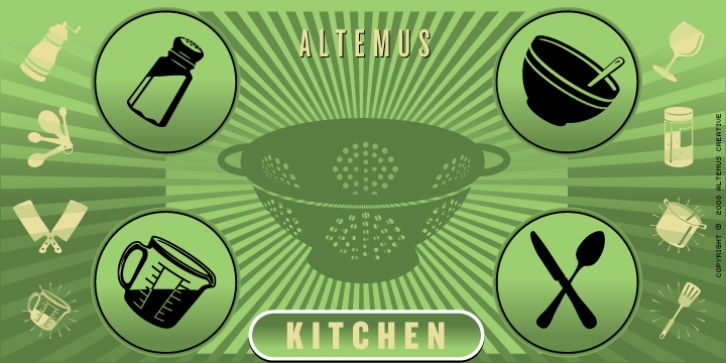 Altemus Kitchen font preview