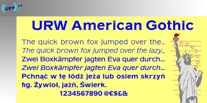 American Gothic font preview