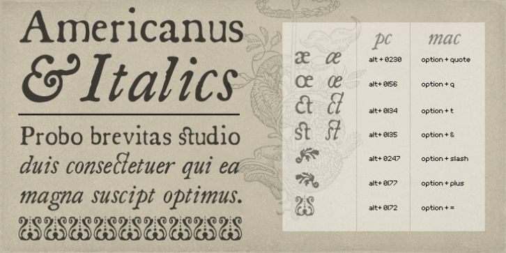 Americanus font preview