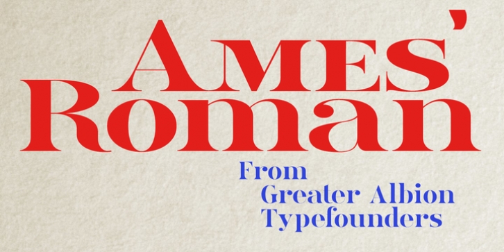 Ames' Roman font preview