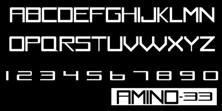 Amino-33 font preview