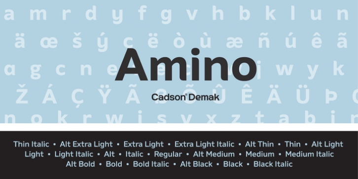 Amino font preview