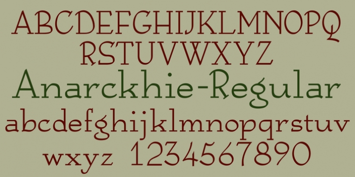 Anarckhie font preview