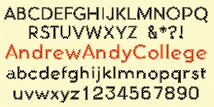 AndrewAndyCollege font preview