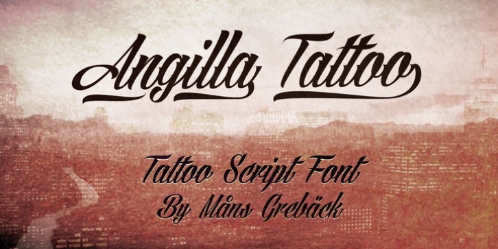 Angilla Tattoo font preview