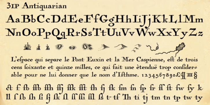 Antiquarian font preview