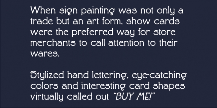 Antique Show Card JNL font preview