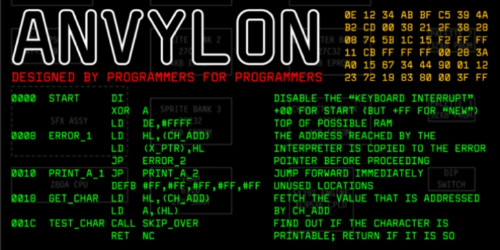 Anvylon font preview