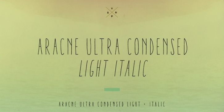 Aracne Ultra Condensed font preview