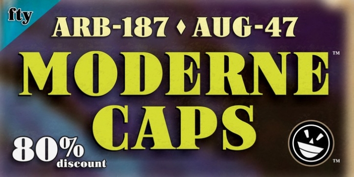 ARB-187 Moderne Caps AUG-47 font preview