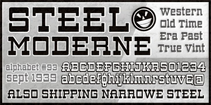 ARB 93 Steel Moderne font preview