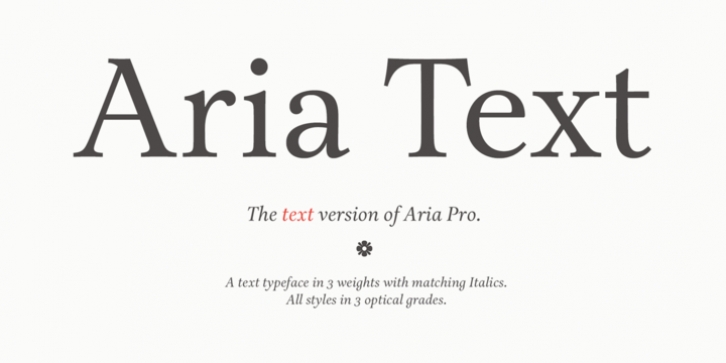Aria Text font preview