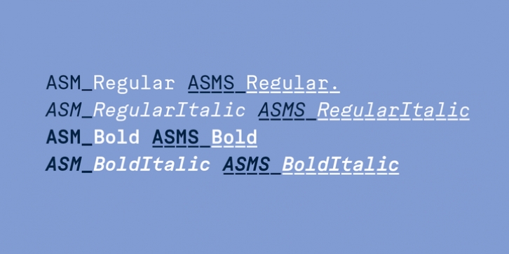 ASM font preview
