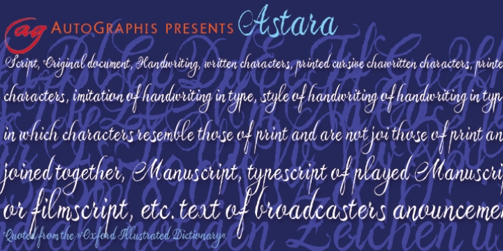 Astara font preview