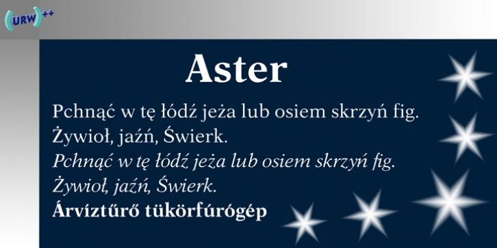Aster font preview