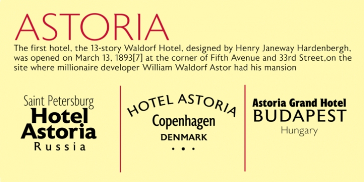 Astoria font preview