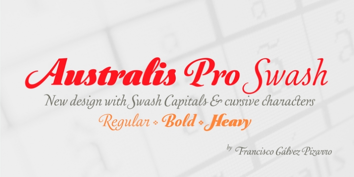 Australis Pro Swash font preview